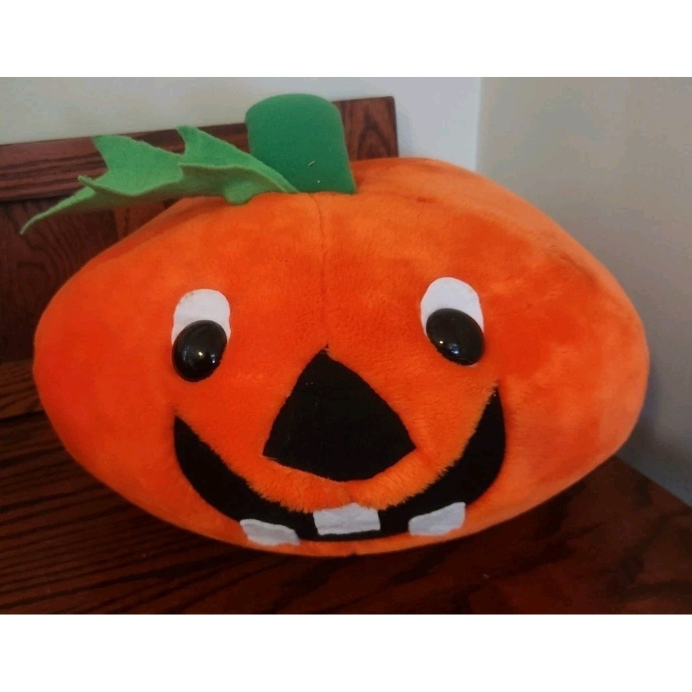 Vintage‎ HALLOWEEN Toothy Pumpkin Head Plush Fiesta Concession Corp 1991